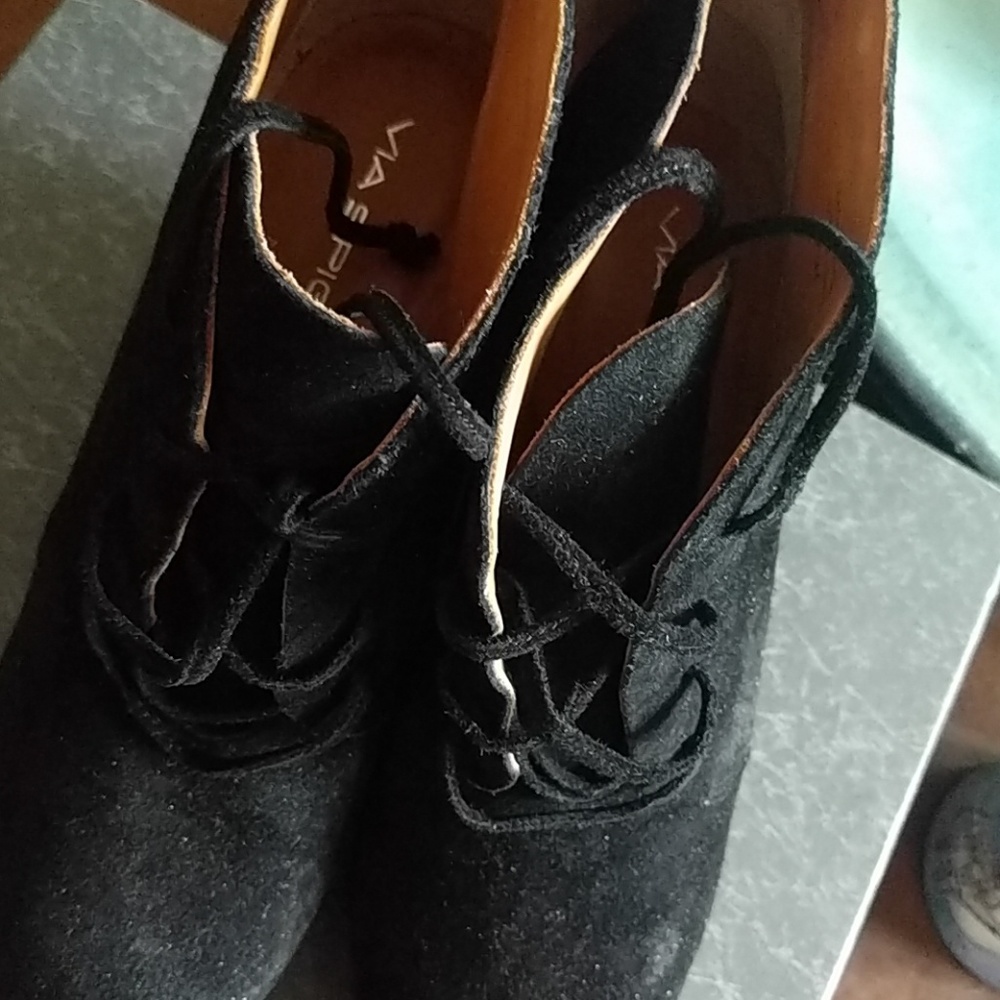 Black suede booties